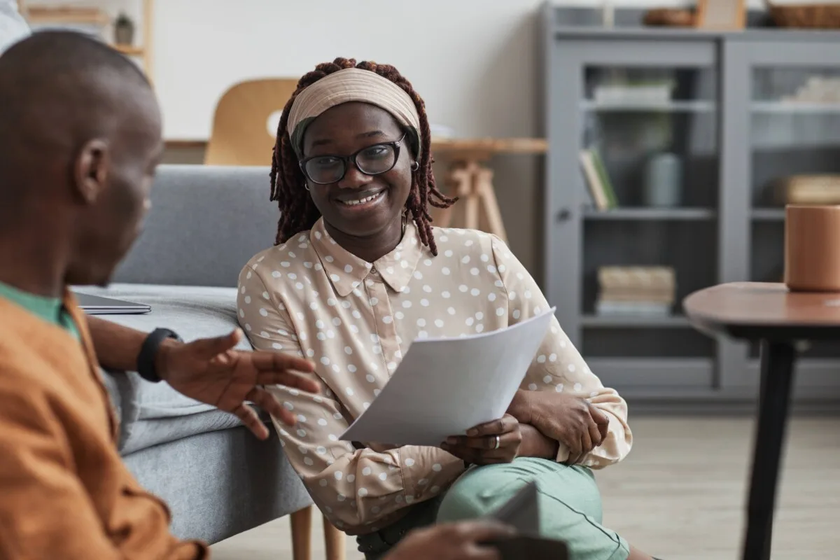 Smiling african american woman enjoying work from 2025 04 02 06 12 49 utc